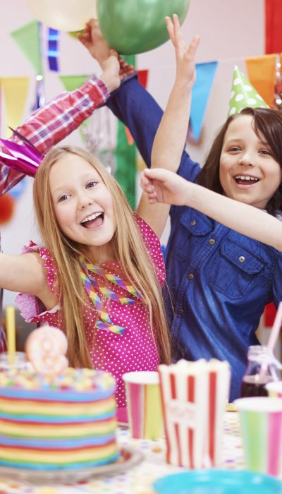 Sharing of happiness with friends on the party